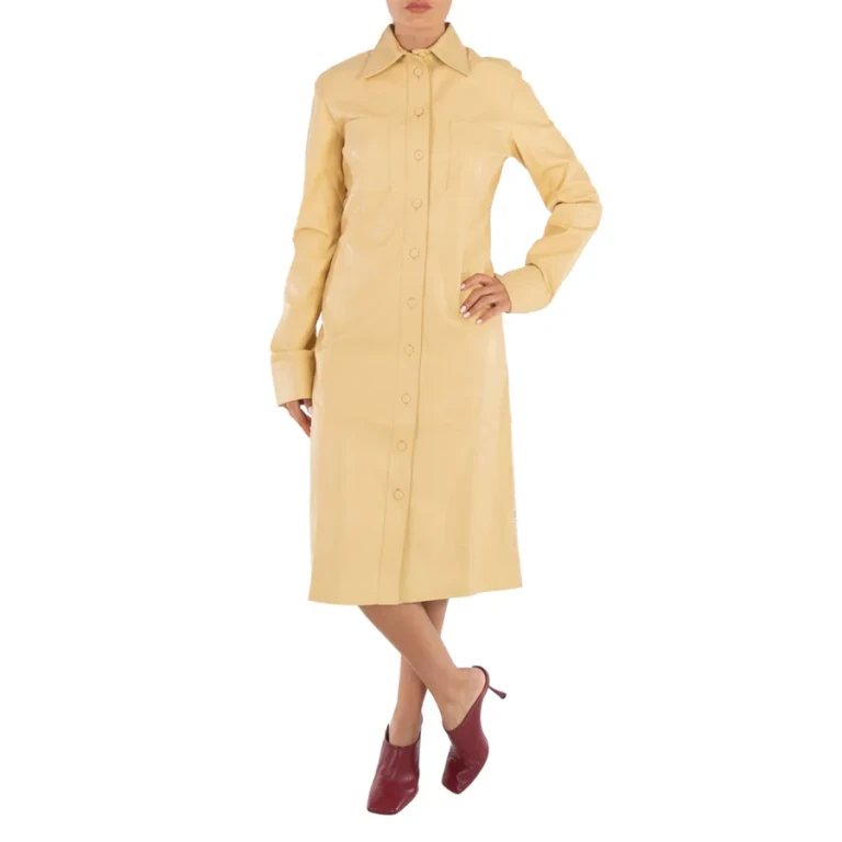 Stella Mccartney Faux-Leather Long-Sleeve Dress