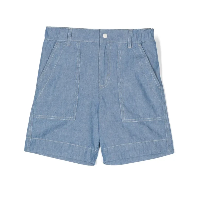 Moncler Kids Logo Patch Cotton Shorts
