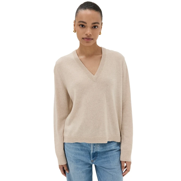 Jenni Kayne Flynn Cashmere Sweater Oatmeal L