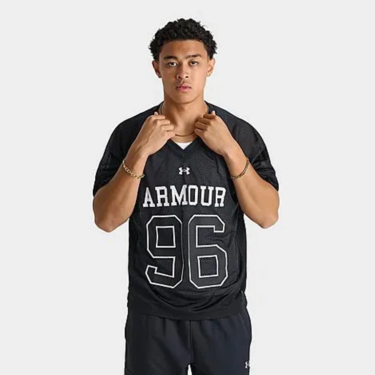 Under Armour Men's UA Mesh Football Jersey in Black/White Size: Small