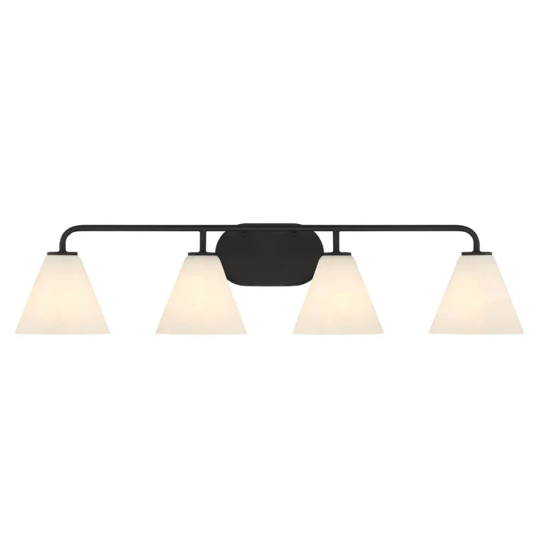 Matte Black Four Light Bathroom Vanity from the Blair Collection