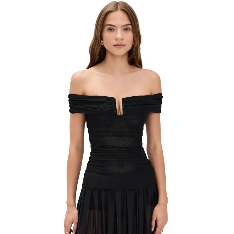 Bec + Bridge Camille Off-Shoulder Top Black 14