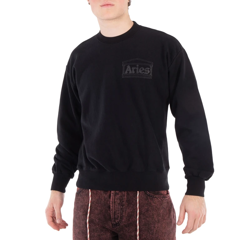 Aries Logo Jacquard Cotton Sweatshirt
