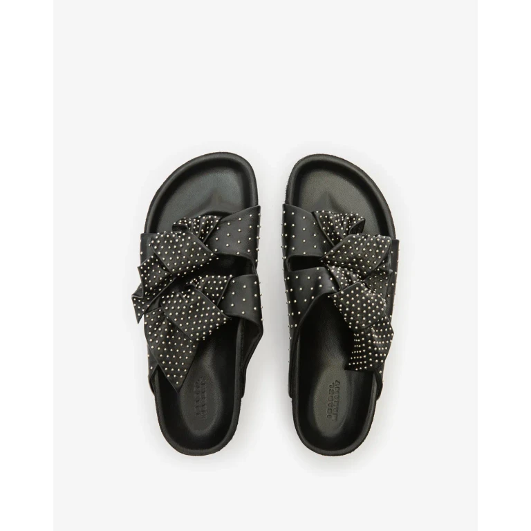 Sandales Lennyo Bow - Femme - Noir Et Argenté - Taille 36 - Isabel Marant