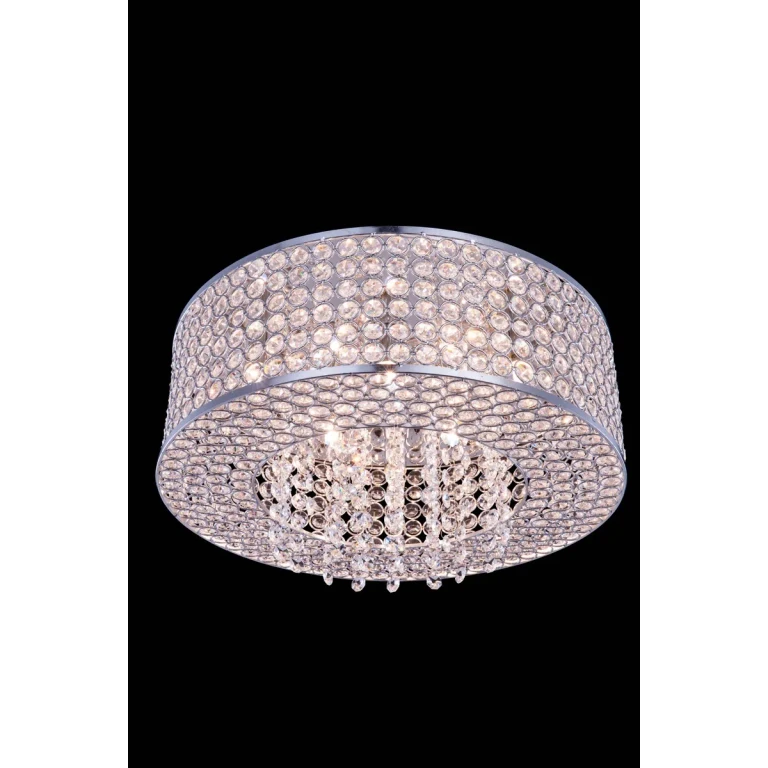 Chrome Six Light Flush Mount from the Amelie Collection