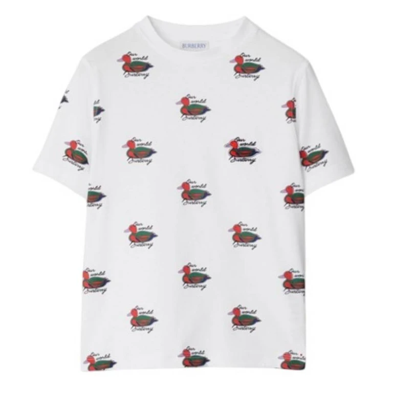 Burberry Kids Cedar Duck Print Cotton T-Shirt