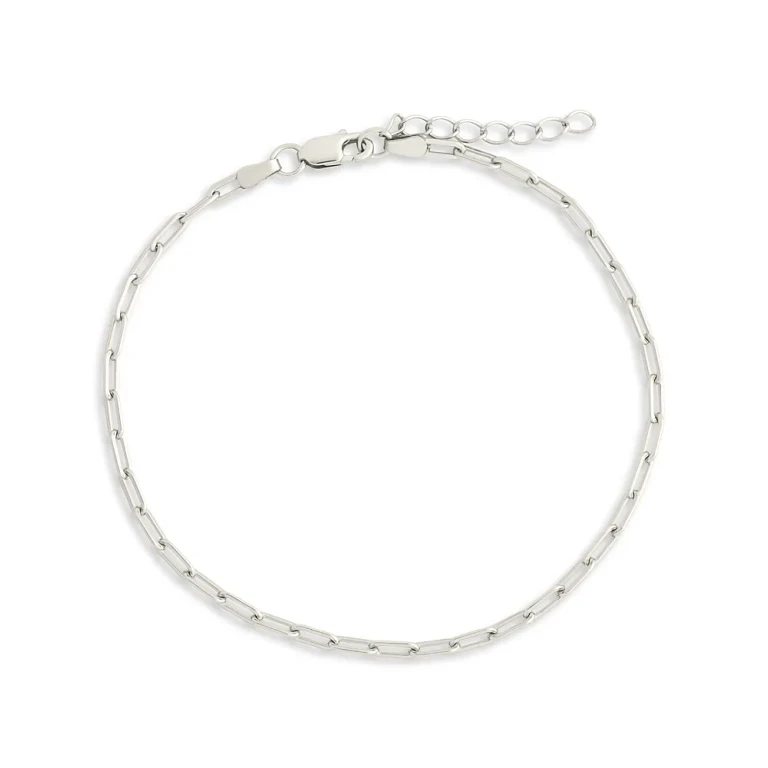 Sterling Forever Dainty Paperclip Chain Bracelet