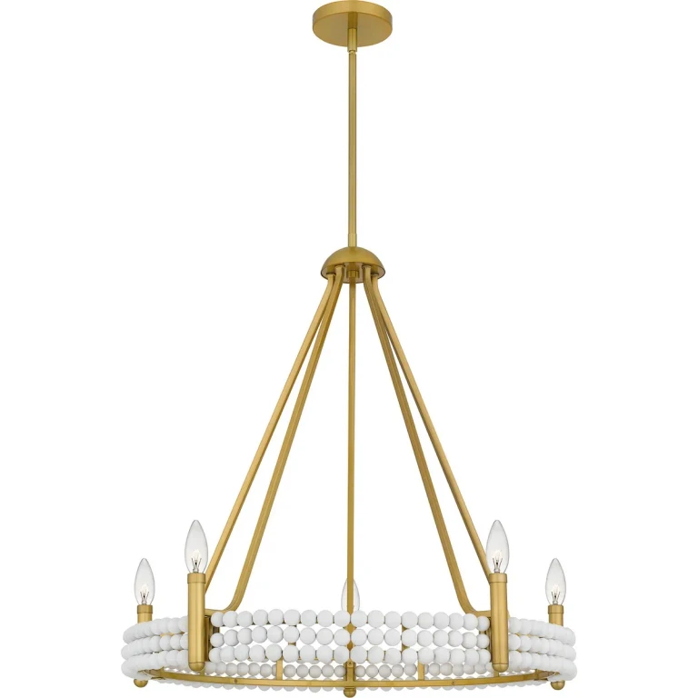 Brushed Gold Five Light Chandelier from the Molly Collection