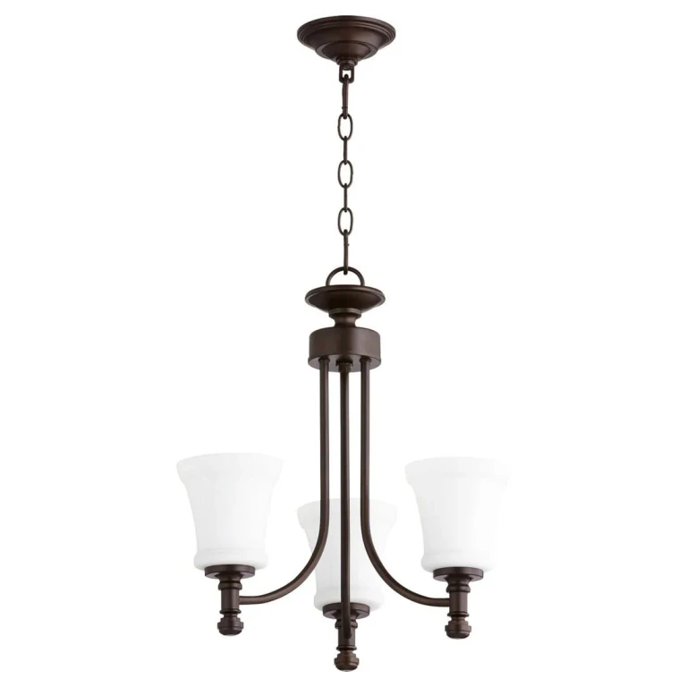 Quorum Rossington 3-Light 19" Transitional Chandelier in Oiled Bronze