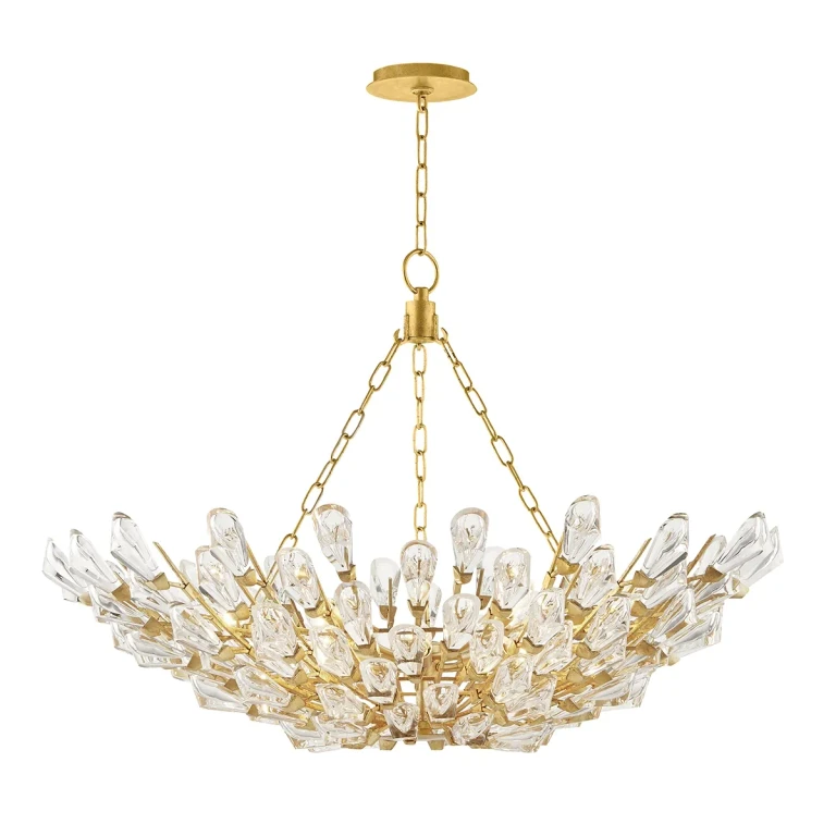 Gold Leaf 12 Light Chandelier from the Tulip Collection