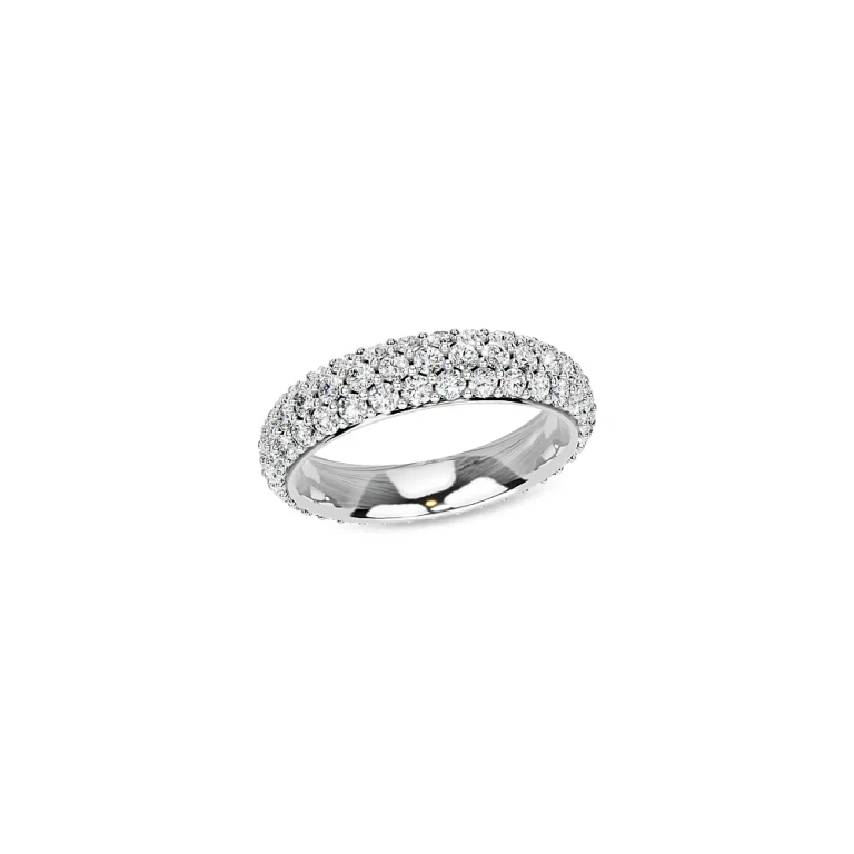Diamond Pave Eternity Band in 14K White Gold, 2.0 tcw