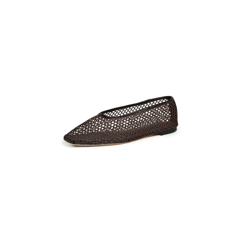 Tony Bianco Buzz Square Toe Mesh Flats Choc Mesh 10