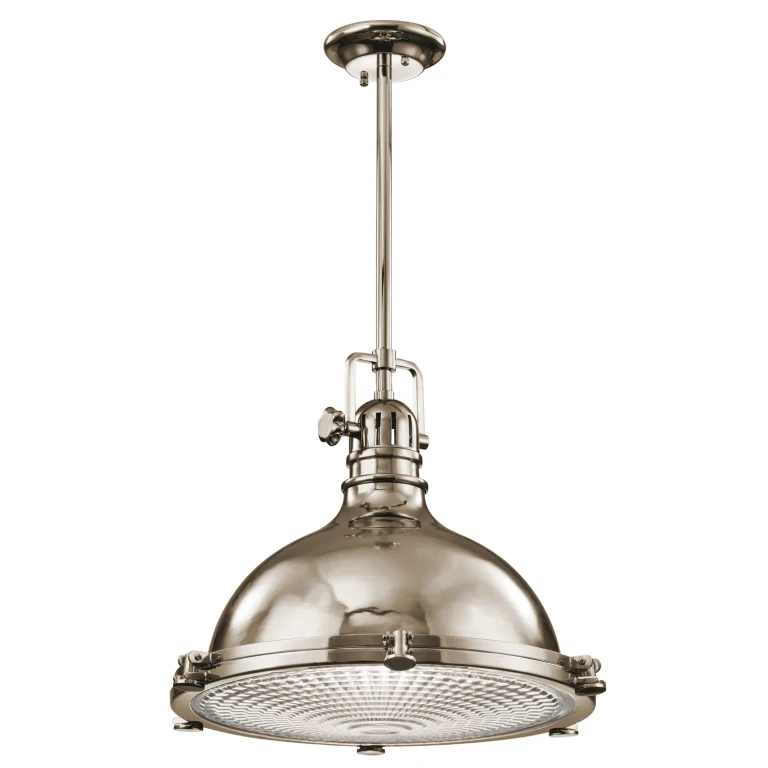 Hatteras Bay 1-Light Pendant in Polished Nickel