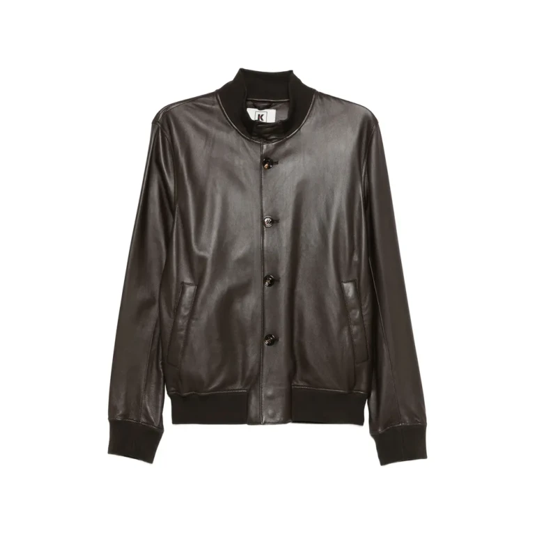 Buttoned Leather Jacket