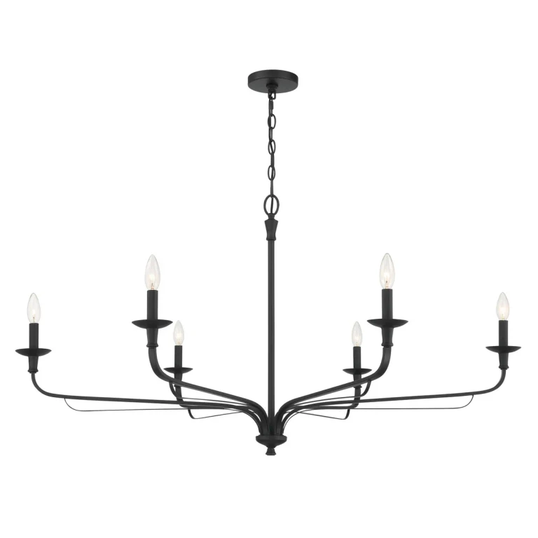 Dark Matte Black Chandelier from the Velena Collection