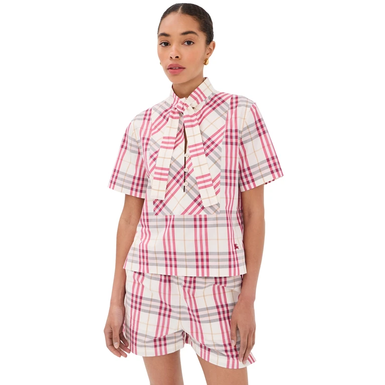 Burberry Olea Plaid Top Aubergine Purple 4