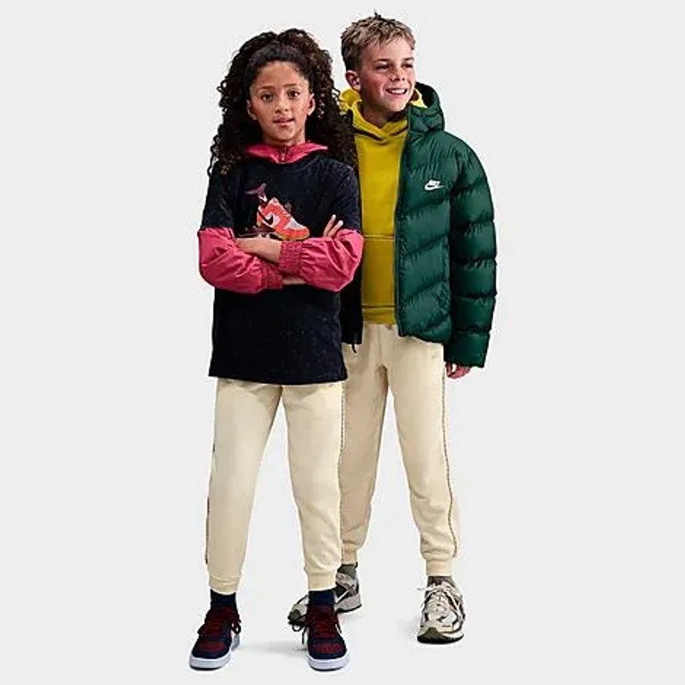 Nike Big Kids Sportswear Club French Terry Jogger Pants in Soft Pearl/Light Orewood Brown Size: XS