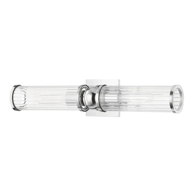 Polished Nickel Two Light Wall Sconce from the Malone Collection