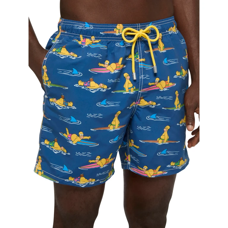 Mc2 Saint Barth Mid-Length Gustavia Swim-Shorts With Homer Simpson Print simpson Special Edition Blue Swimshort - Men