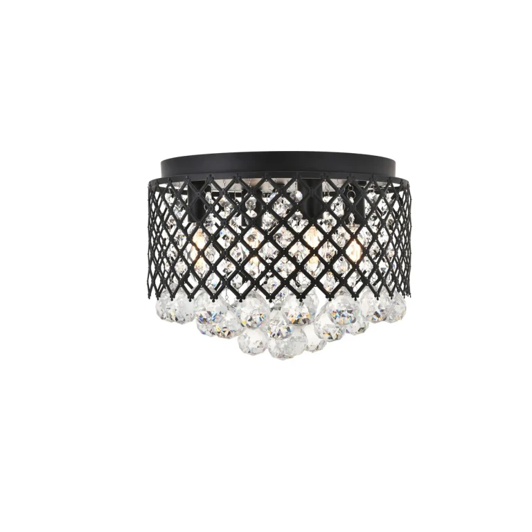 Matte Black Four Light Flush Mount from the Tully Collection