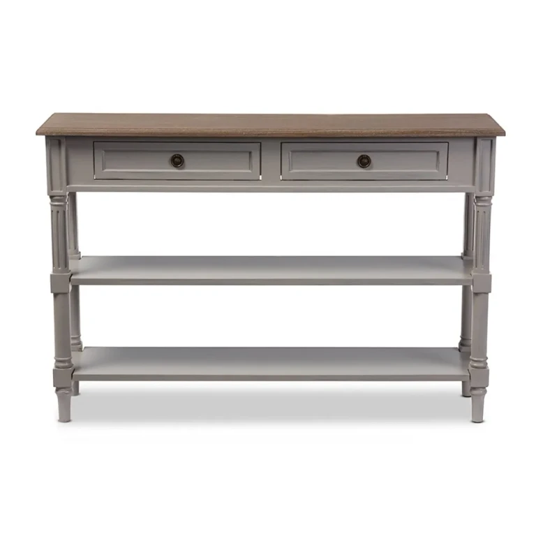 Rustic French Country Sofa Table with Drawers