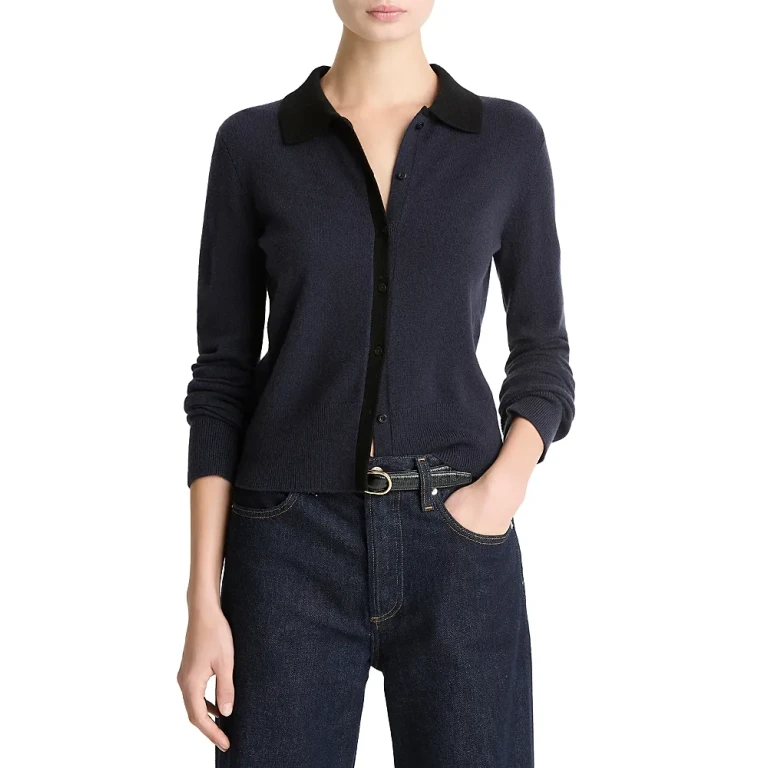 Vince Contrast Collared Sweater
