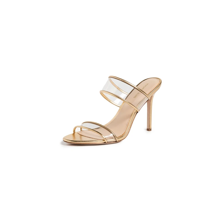 Veronica Beard Asha Piping Sandals Clear/Pale Gold 5