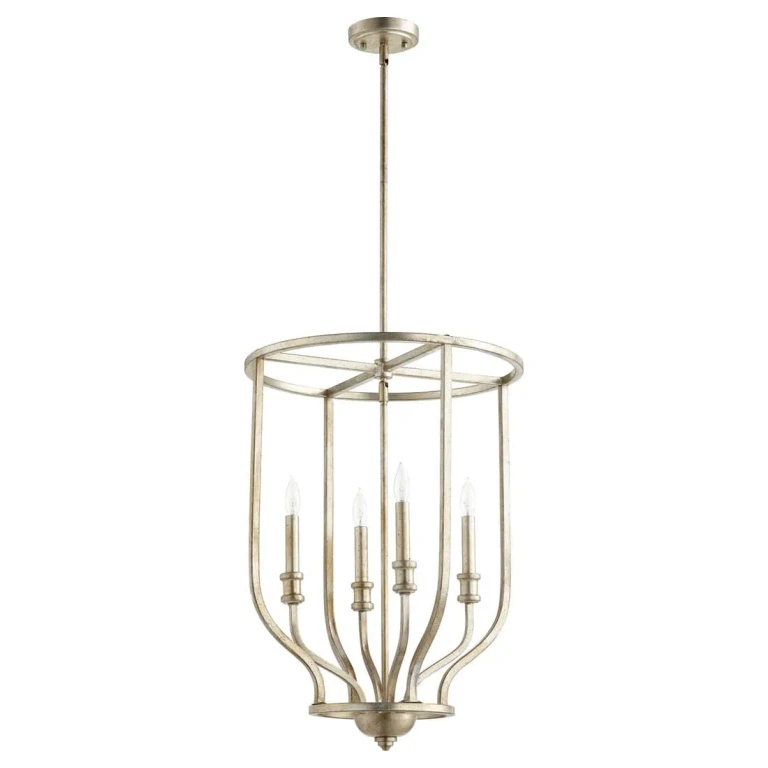 Quorum Richmond 4-Light Foyer Light in Aged Silver Leaf