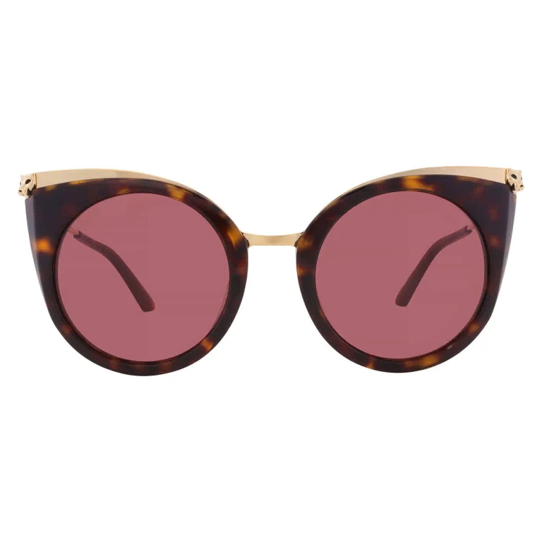 Cartier Panthere de Cartier Red Cat Eye Ladies Sunglasses CT0122S 002 52