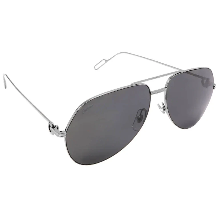 Cartier Grey Pilot Unisex Sunglasses CT0110S 011 60