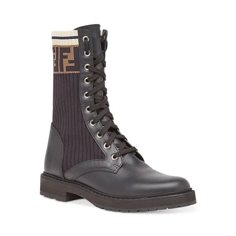 Fendi Women's Rockoko Leather Biker Boots