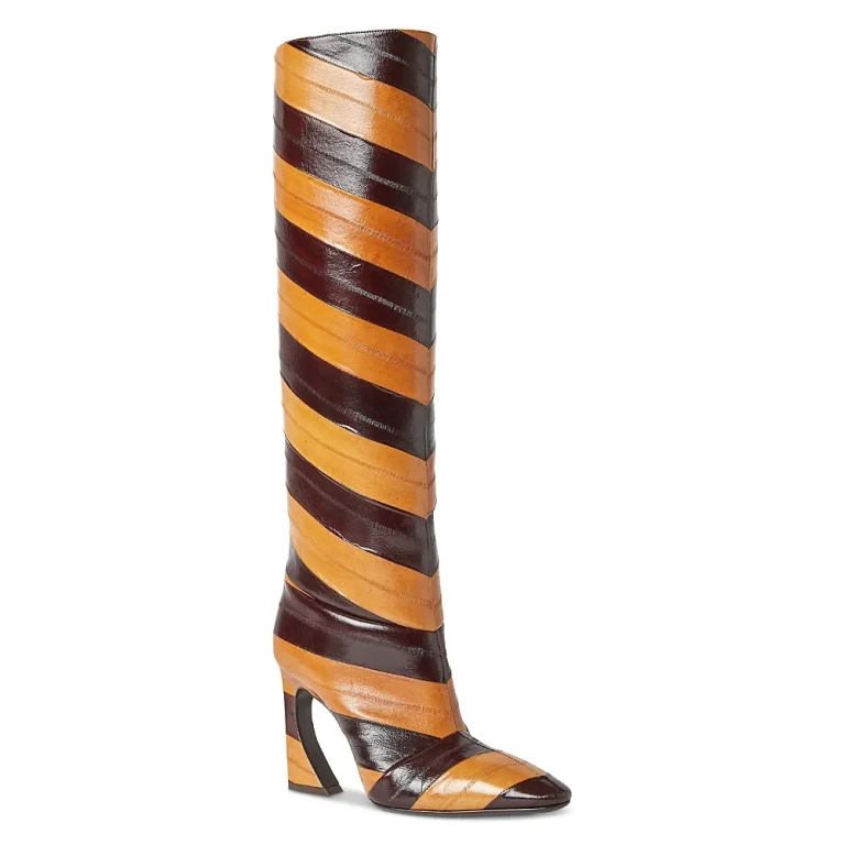 Fendi Women's Fendi Arco Two-tone Hagfish Leather Boots