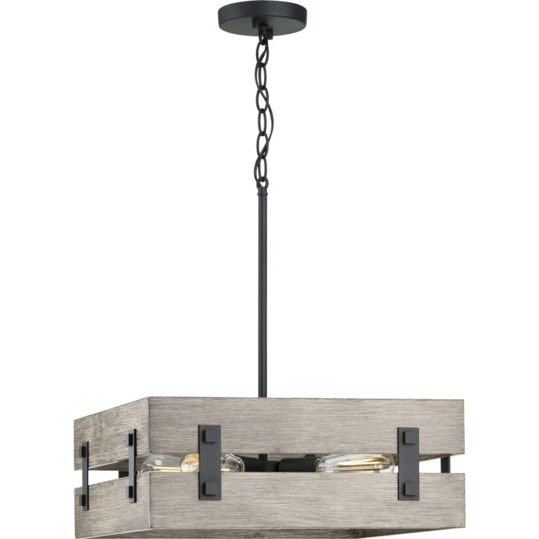 Black Four Light Pendant from the Hemsworth Collection