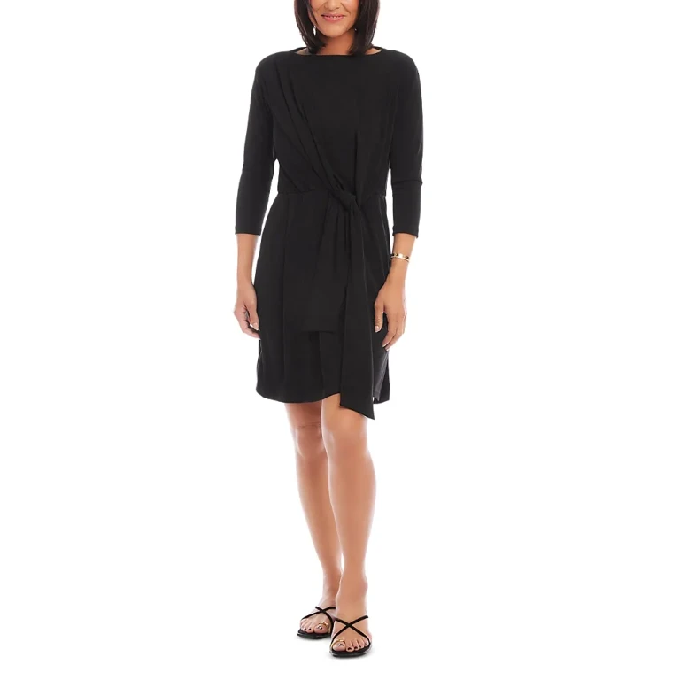 Karen Kane Three Quarter Sleeve Tie Waist Dress