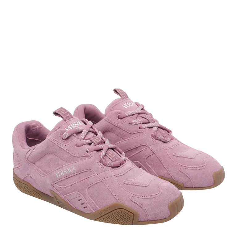 Versace Sneakers Pink Suede Leather/rubber Sole - Women