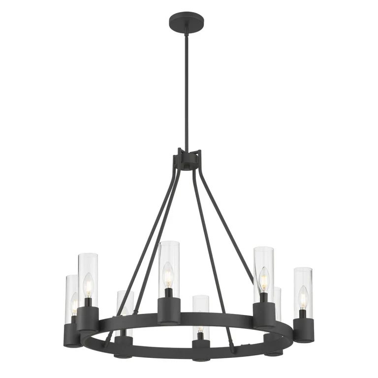 Matte Black Chandelier from the Evandrel Collection