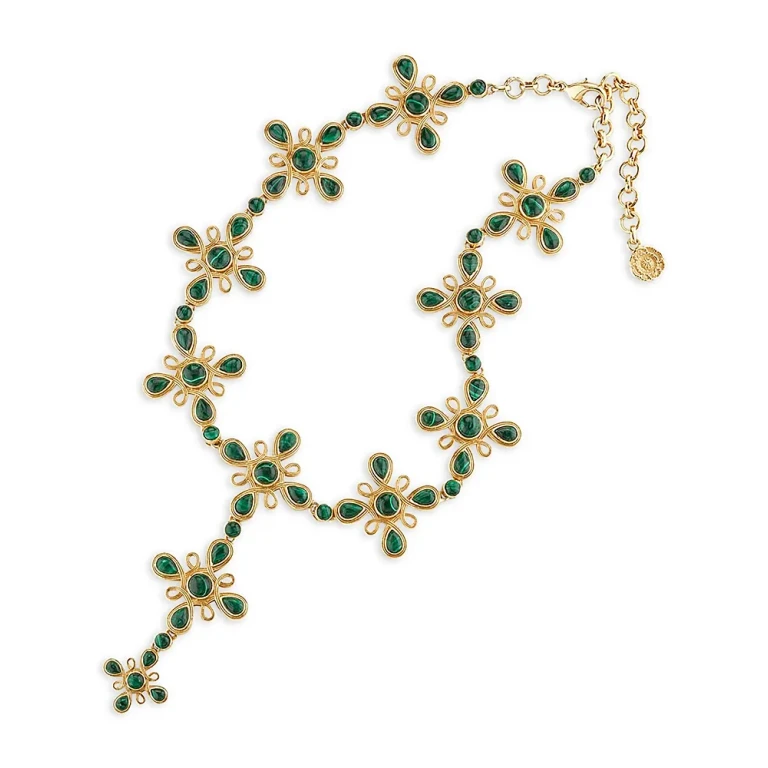 Capucine De Wulf Monique Malachite Gem Convertible Necklace, 16-18
