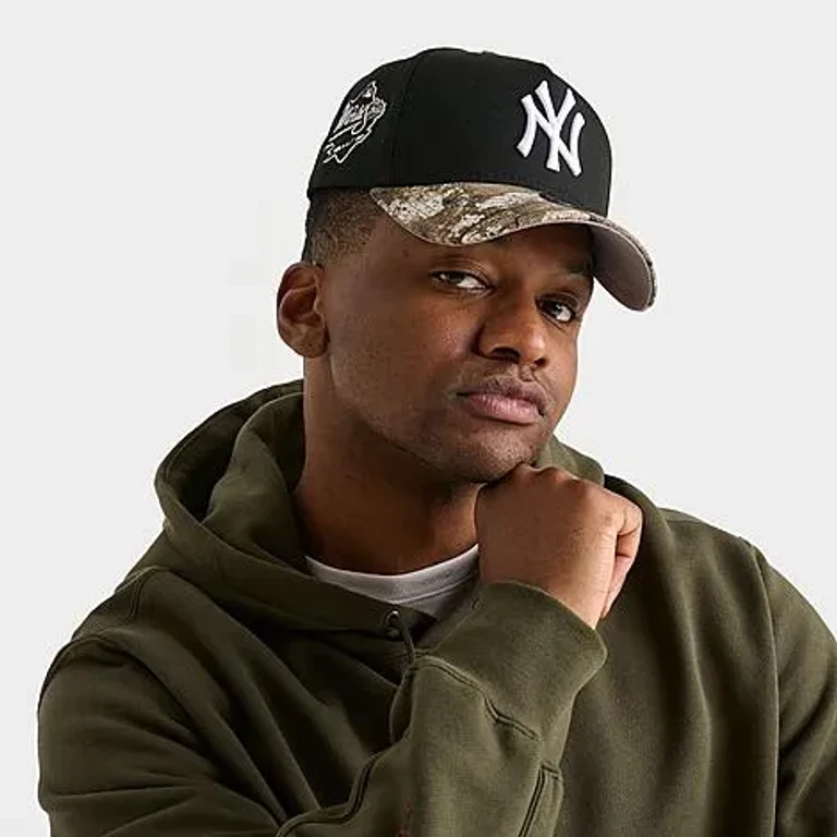 New Era New York Yankees MLB 9FORTY A-Frame RealTree Snapback Hat in Black/Realtree Camo