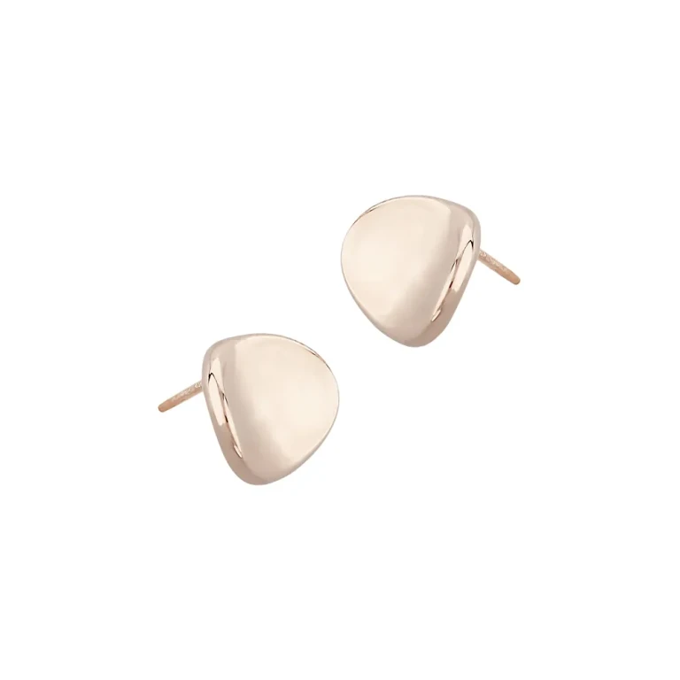 Small Disk Stud Earrings in 14K Rose Gold