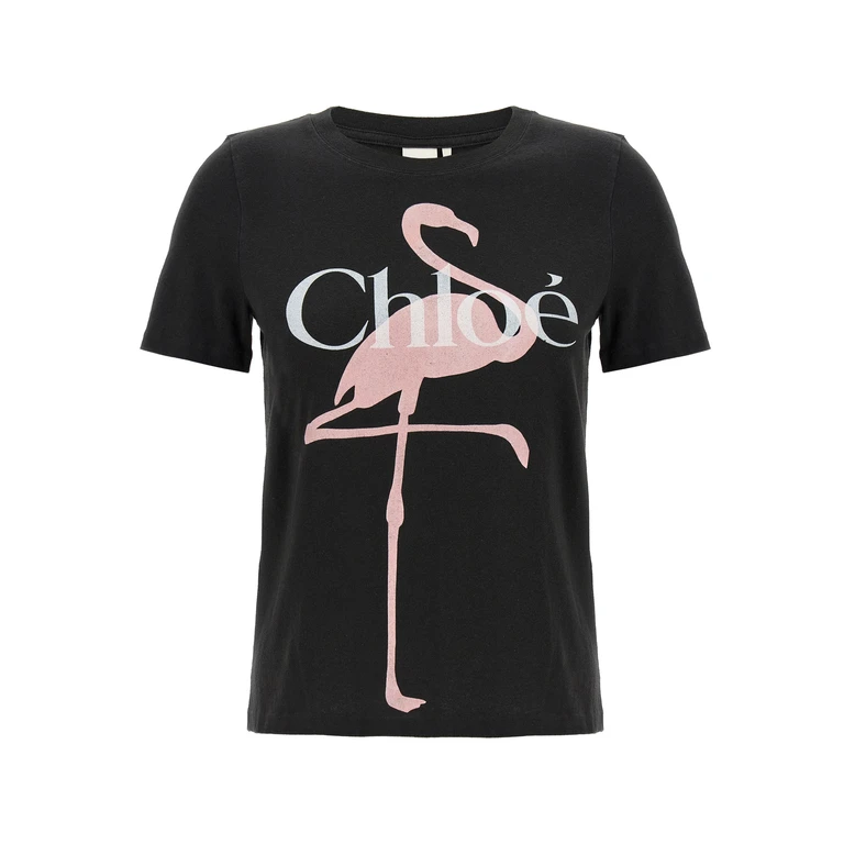 Chloé Black Cotton T-Shirt - Women