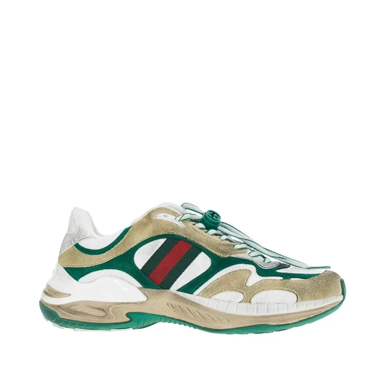 Gucci GG 面料与麂皮运动鞋