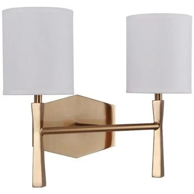 Chatham 2-Light Bathroom Vanity Light in Satin Brass