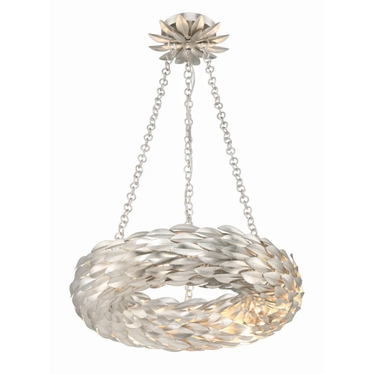 Antique Silver LED Chandelier from the Broche Collection
