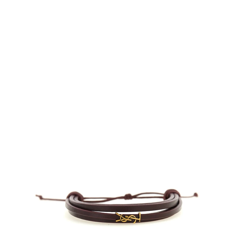 Saint Laurent Cassandre bracelet Bordeaux Lamb Leather (ovis Aries) Jewelry - Women