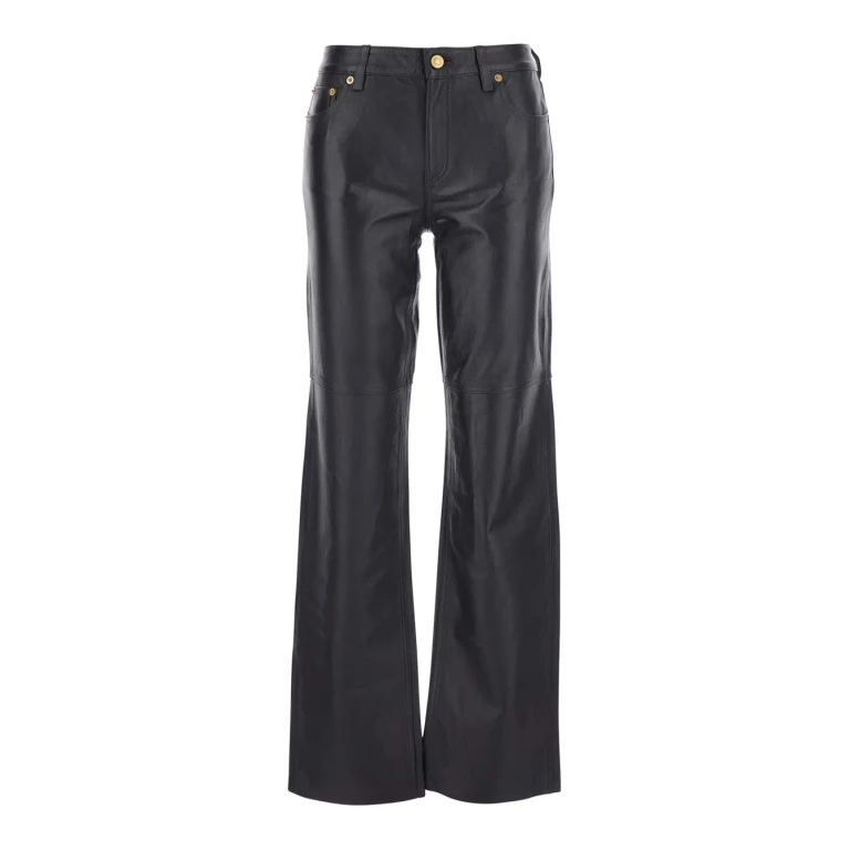 MICHAEL Michael Kors Brown Pants With Belt Loops In Leather Woman