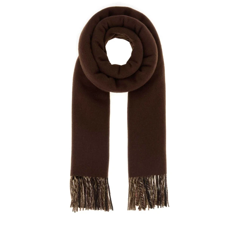 Brown Cashmere Reversible Scarf Sand Exterior: Sciarpe E Foulard - Unisex