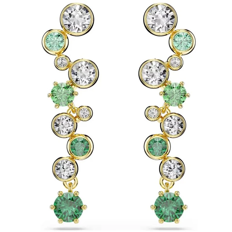 Swaroski Bijoux Gold, Green, Clear - Women