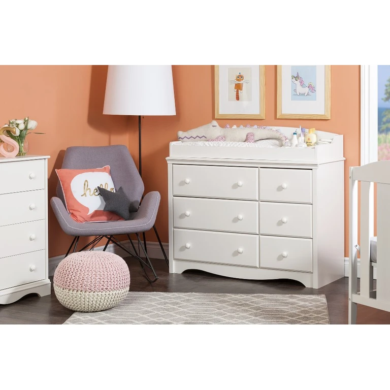Angel White Changing Table Dresser - South Shore
