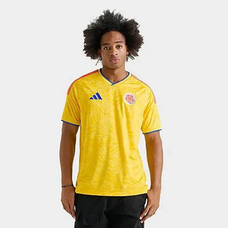 adidas Men's Colombia Home Replica Soccer Jersey in Impact Yellow Size: XS