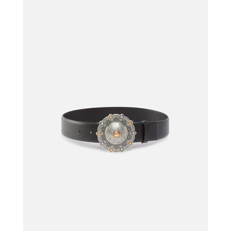 Pinko - Ceinture en cuir à médaillon bijou 4 cm - XS